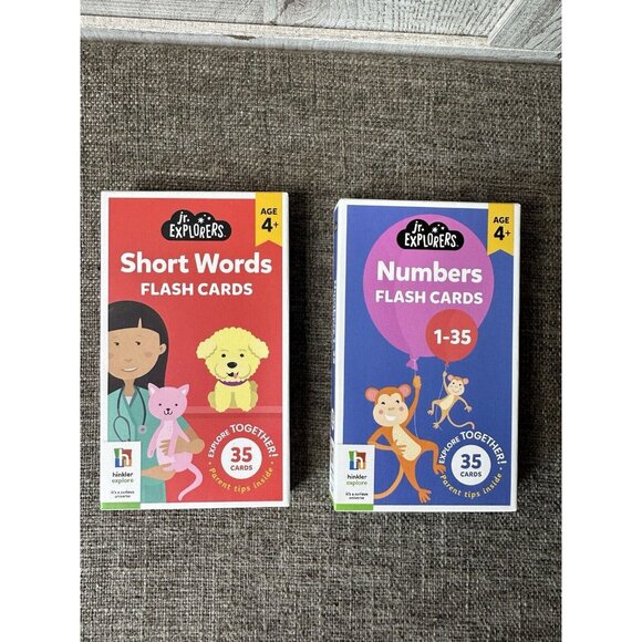Jr Explorers Flashcards Numbers, Pets Memory Match, Short Words, Food Snap 4 Pk - Picture 5 of 7